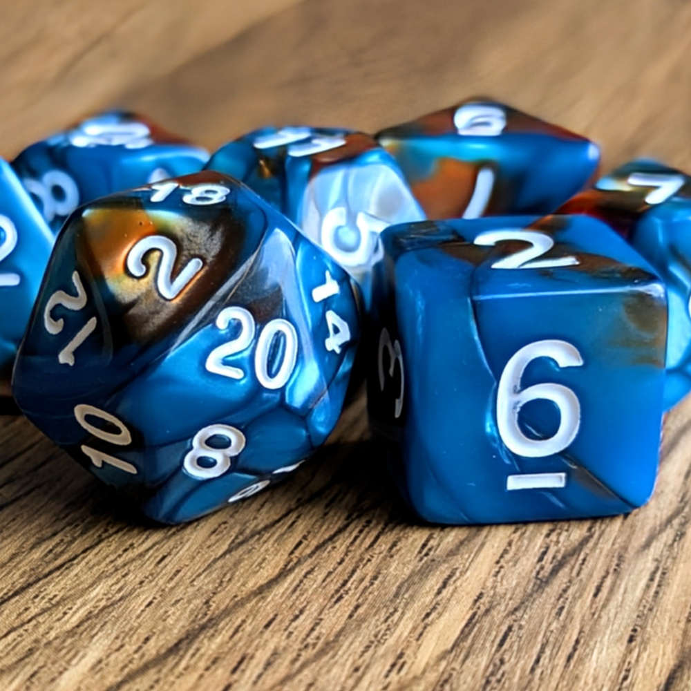 Azure Whirl Dice Set