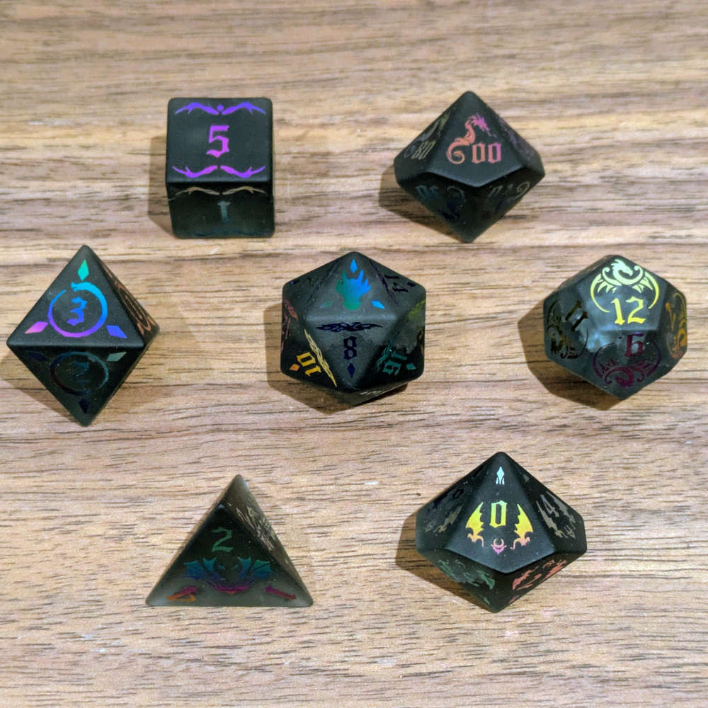 Black Glass Dragon Dice