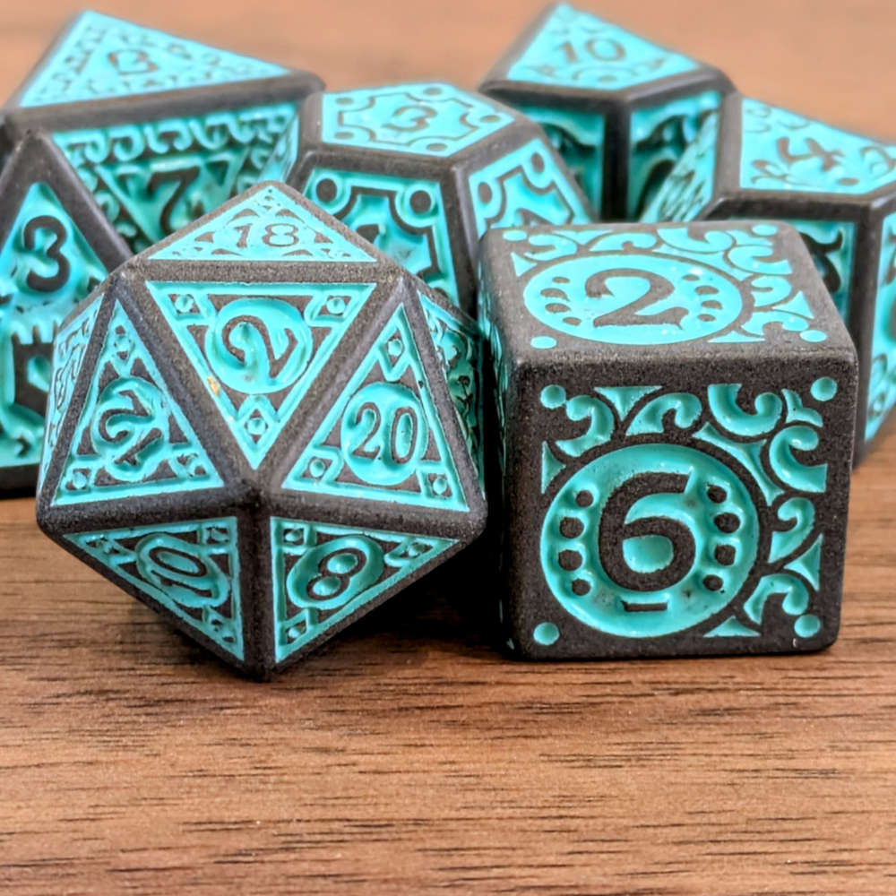 Blue Dwarven Runes Dice Set