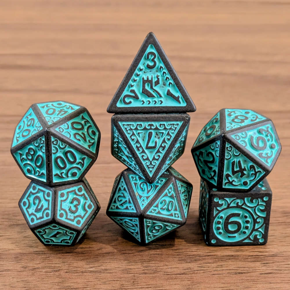 Blue Dwarven Runes Dice Set