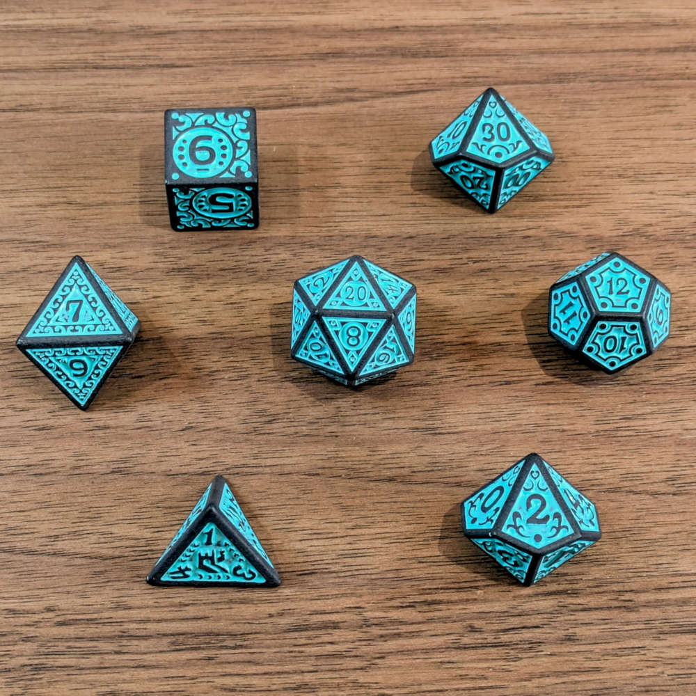 Blue Dwarven Runes Dice Set