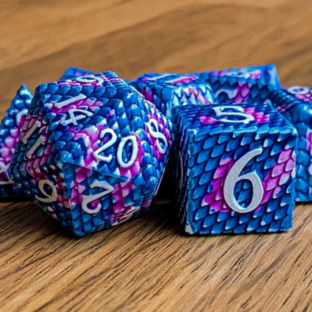 Blue Galaxy Dragonscale Dice
