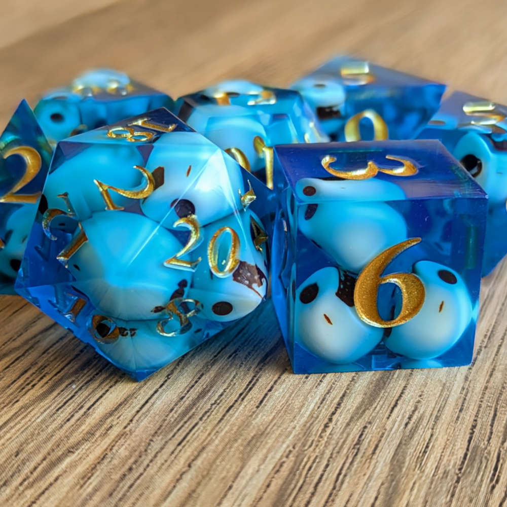 Blue Skull Horror Sharp Edge Dice