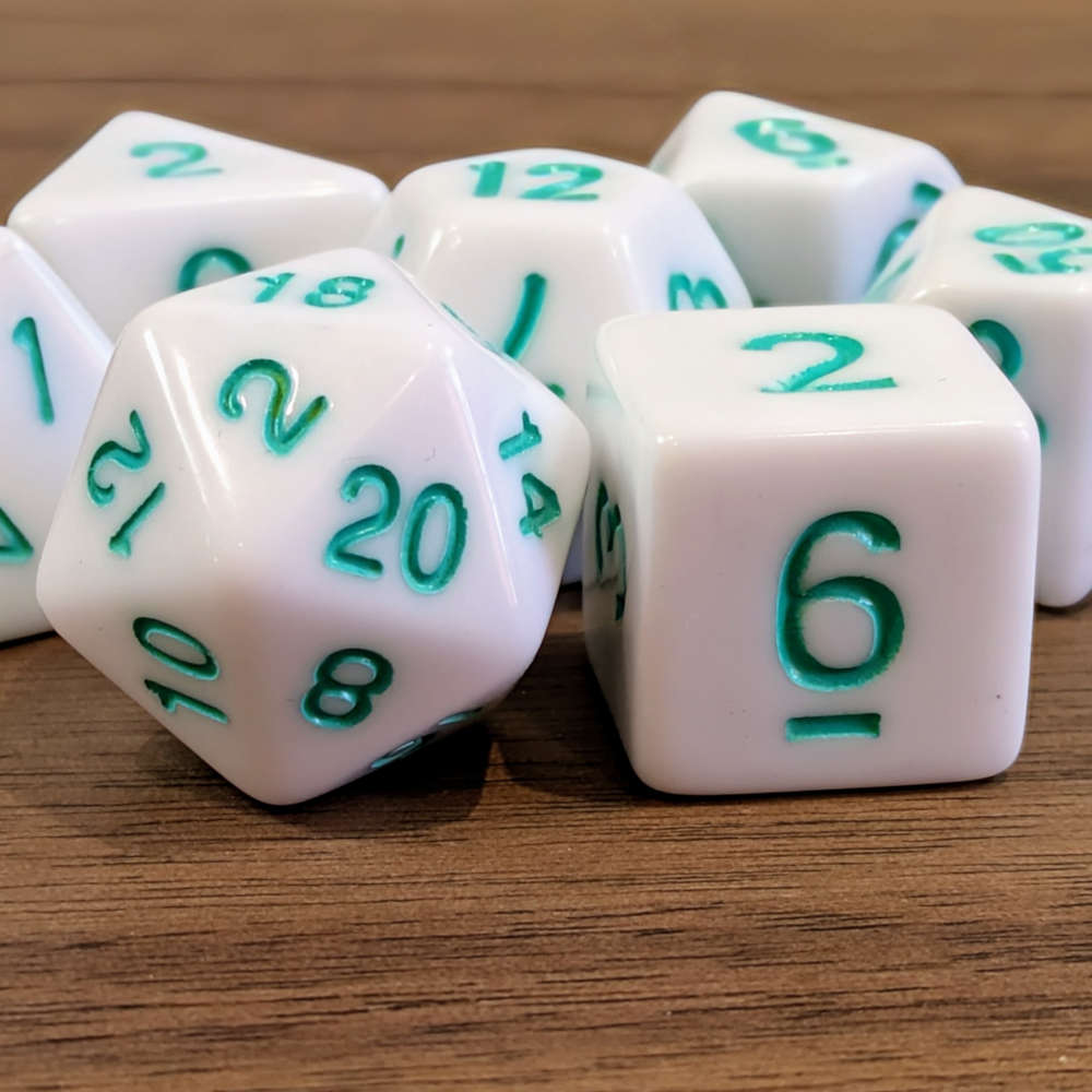 Blue White Moon Dice Set