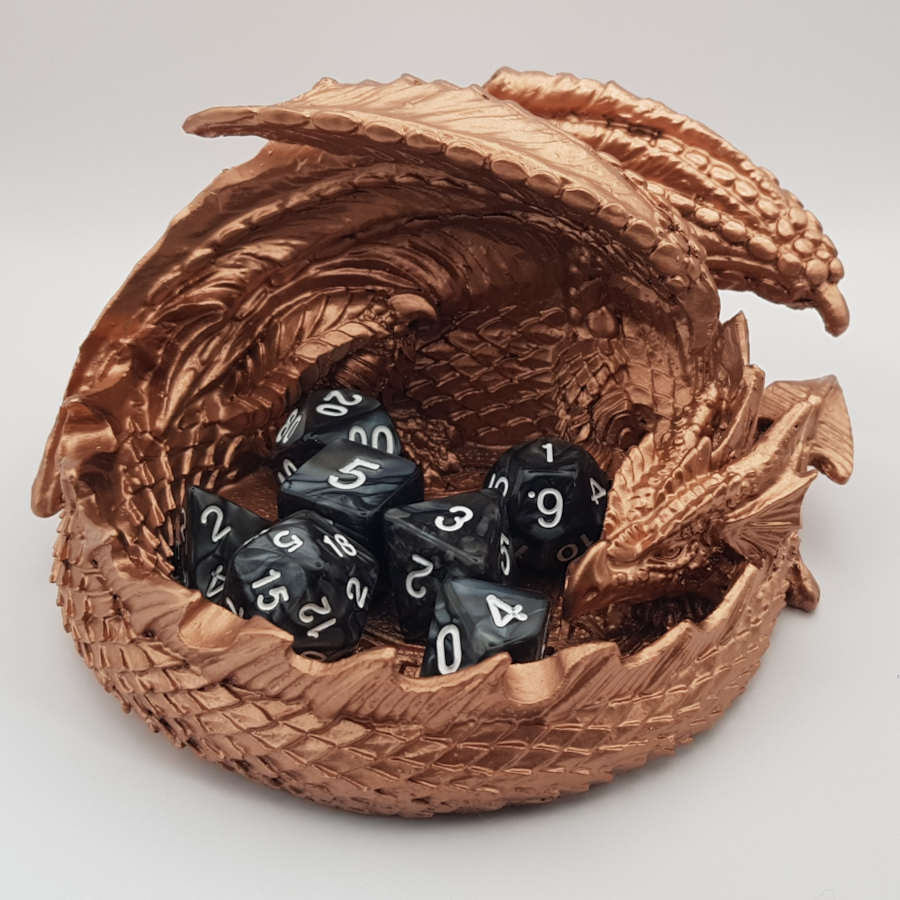 Copper dragon dice holder