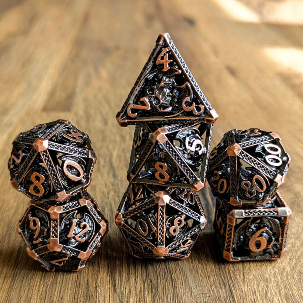 Copper Infernal Skull Dice Set