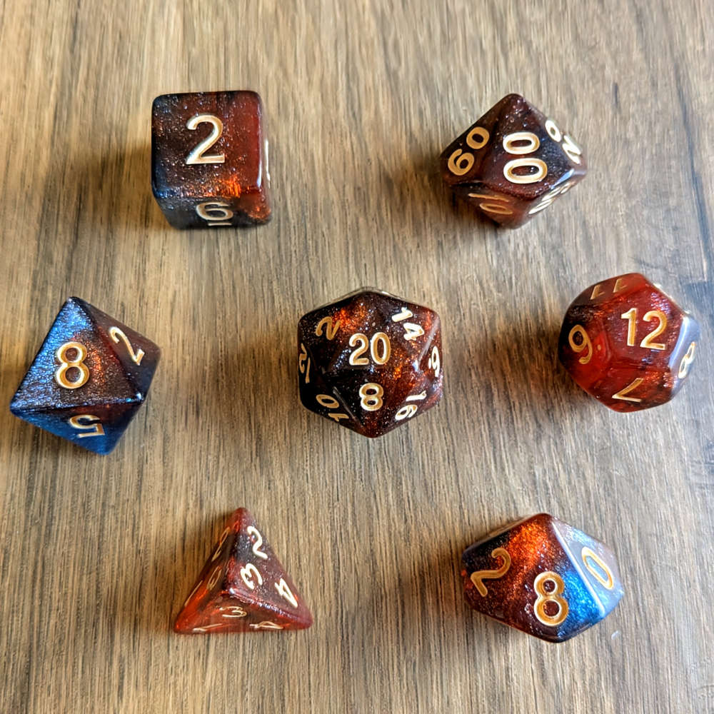 Cosmic Meteorite Dice Set