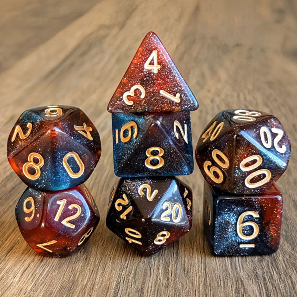 Cosmic Meteorite Dice Set