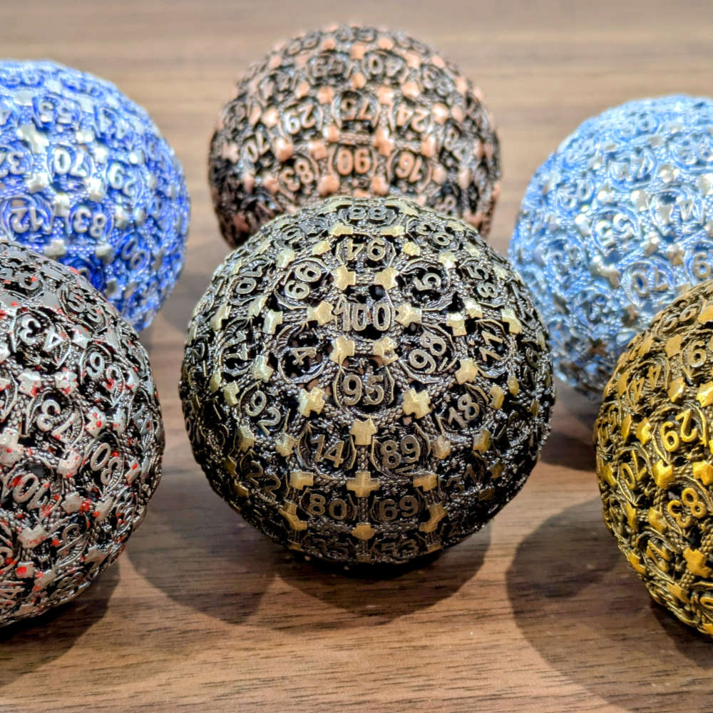 D100 Metal Dragon Dice