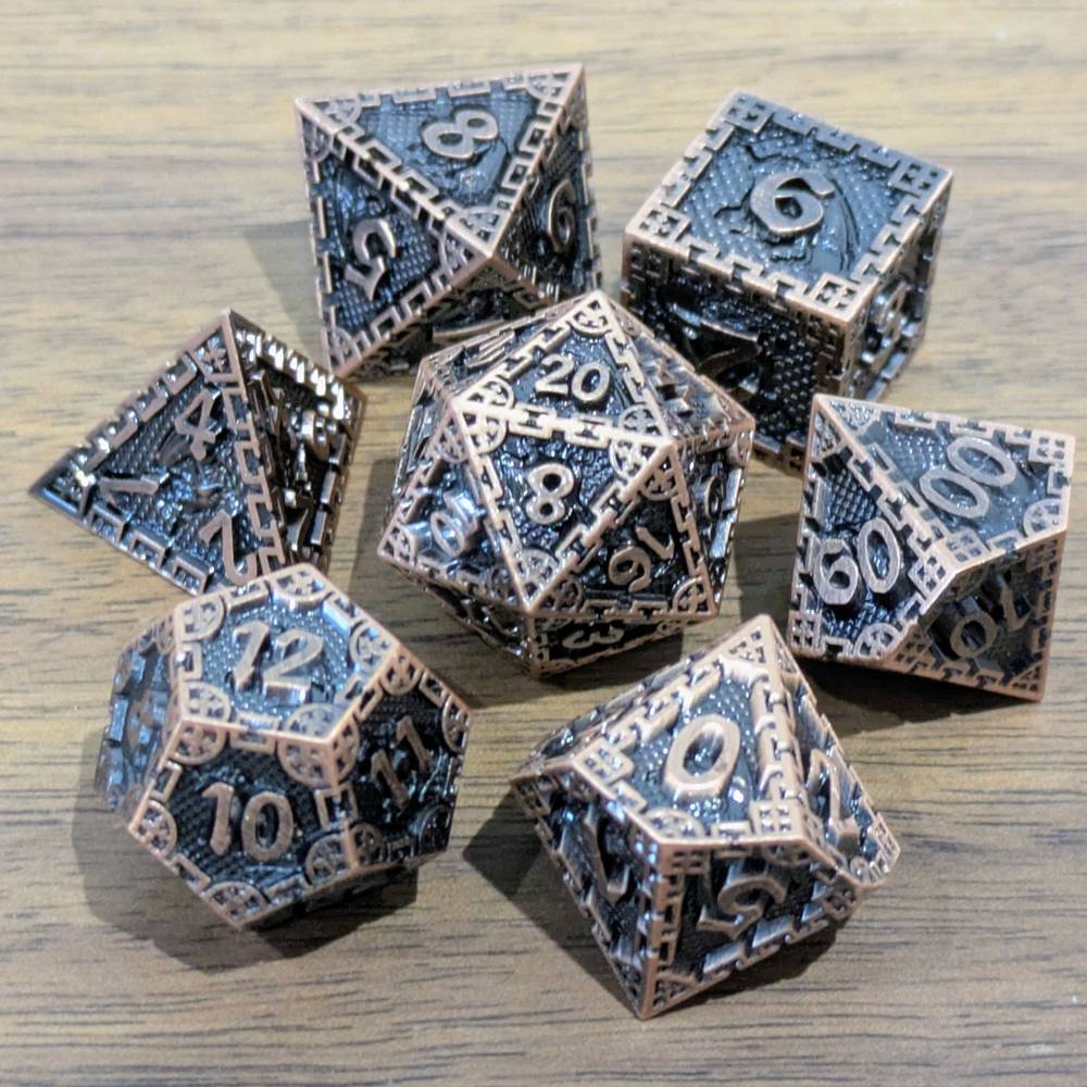 Dwarven Copper Metal Dragon Dice