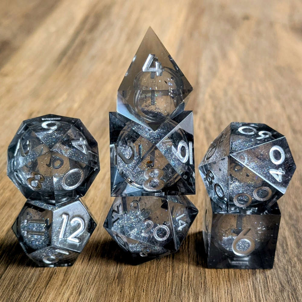 Ebony Glimmer Liquid Core Dice