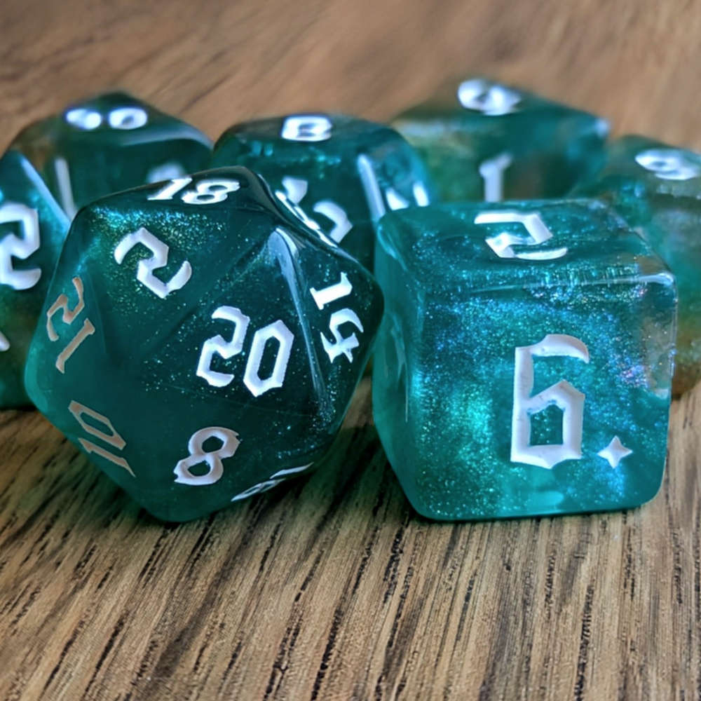 Ethereal Teal Dice Set
