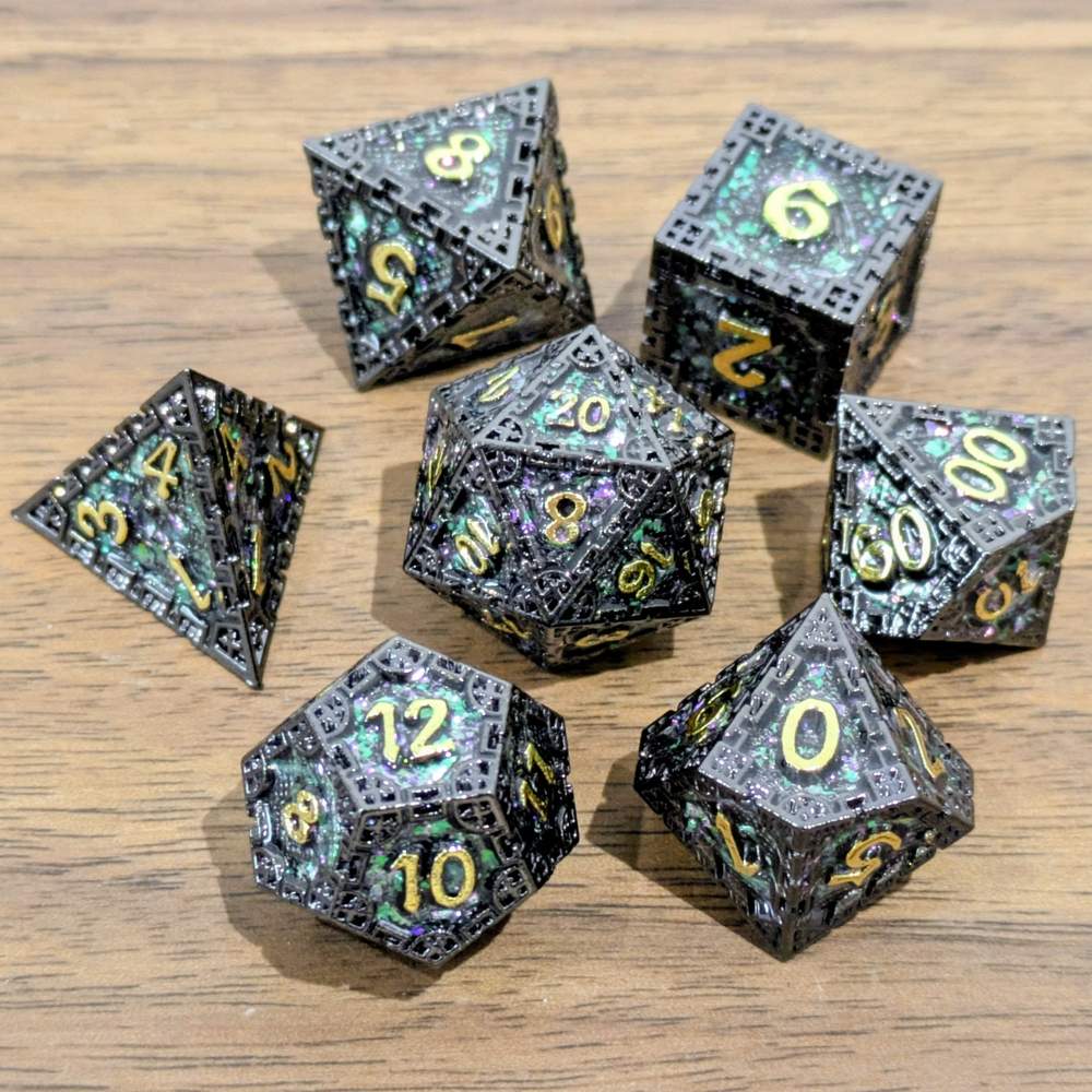 Glittery Metal Dragon Dice