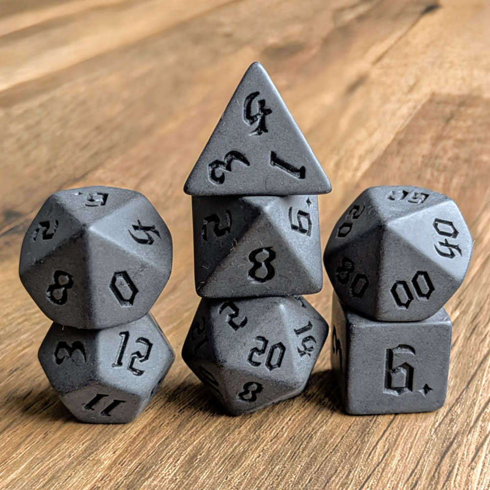 Gothic Charcoal Black Dice Set