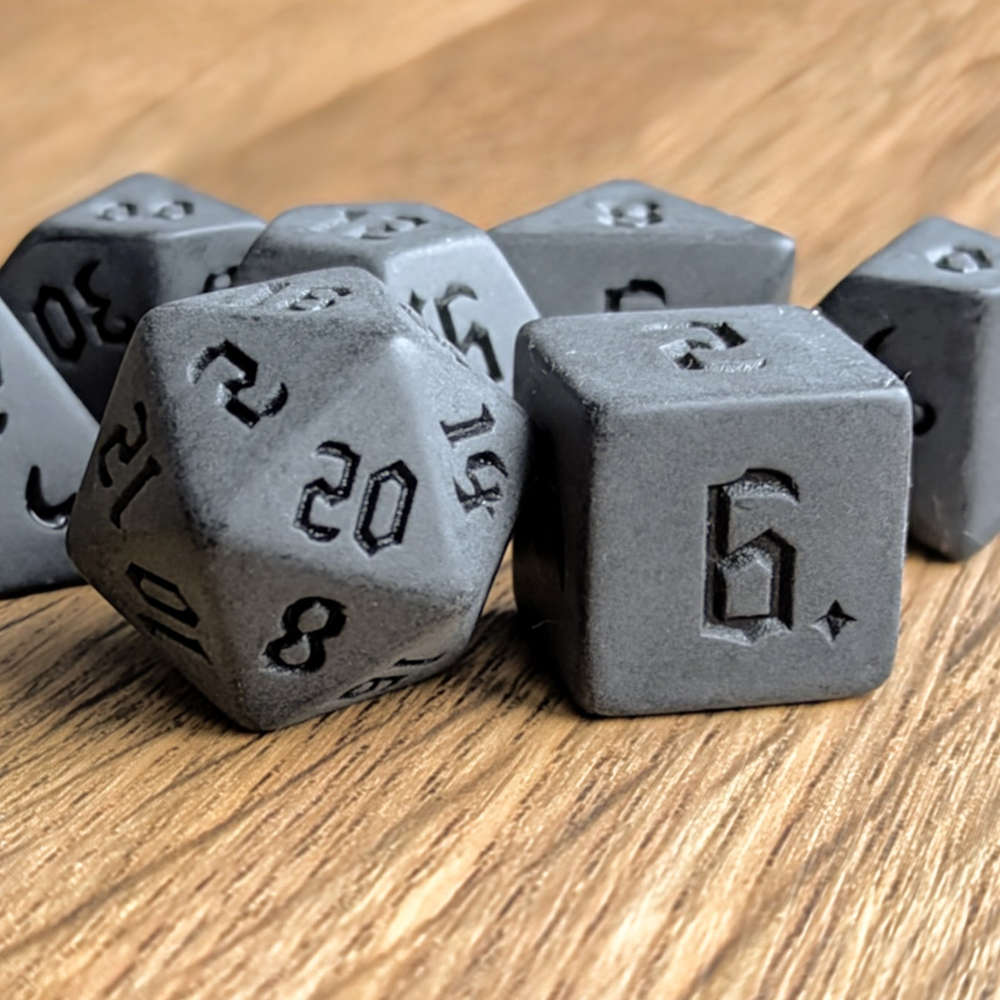 Gothic Charcoal Black Dice Set