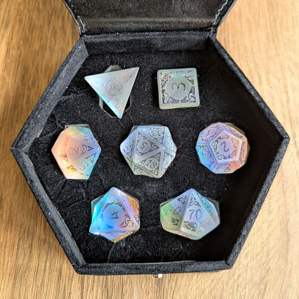 Iridis Rainbow Glass Dice