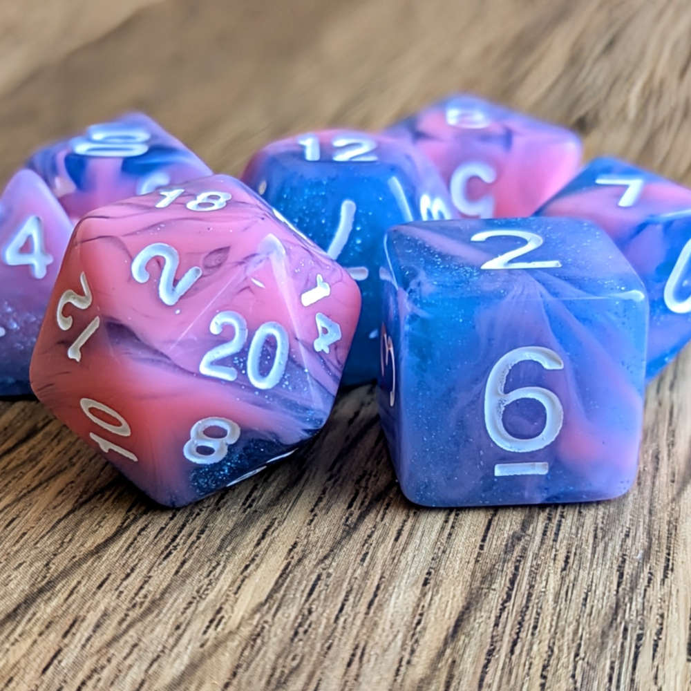Mauve Waters Dice Set