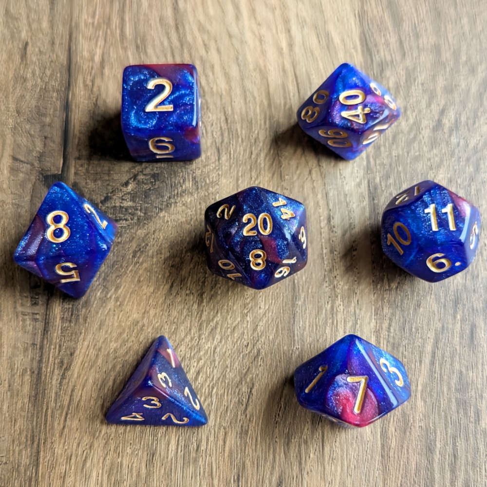 Mythic Red Glittery Dice Set