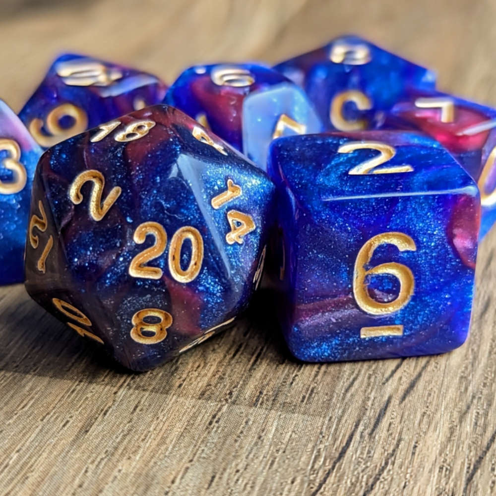 Mythic Red Glittery Dice Set