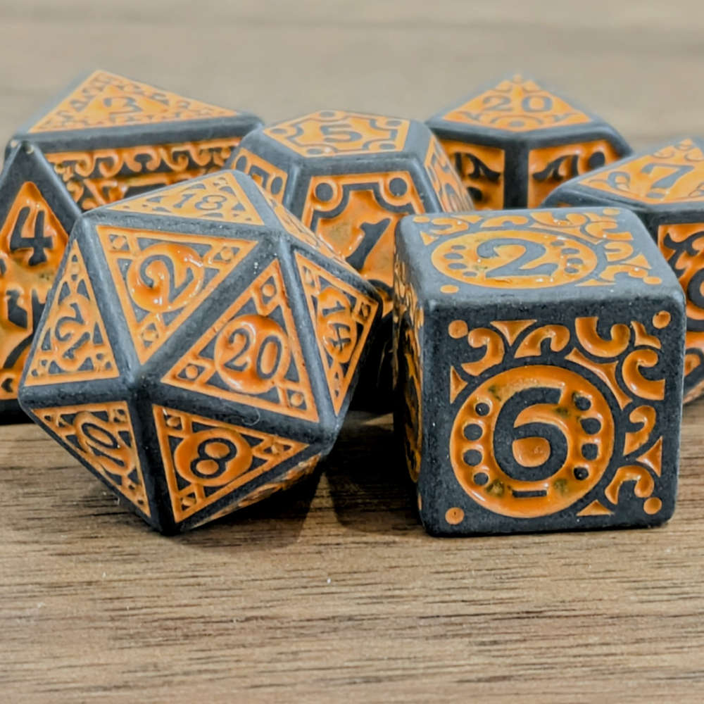 Orange Dwarven Runes Dice Set
