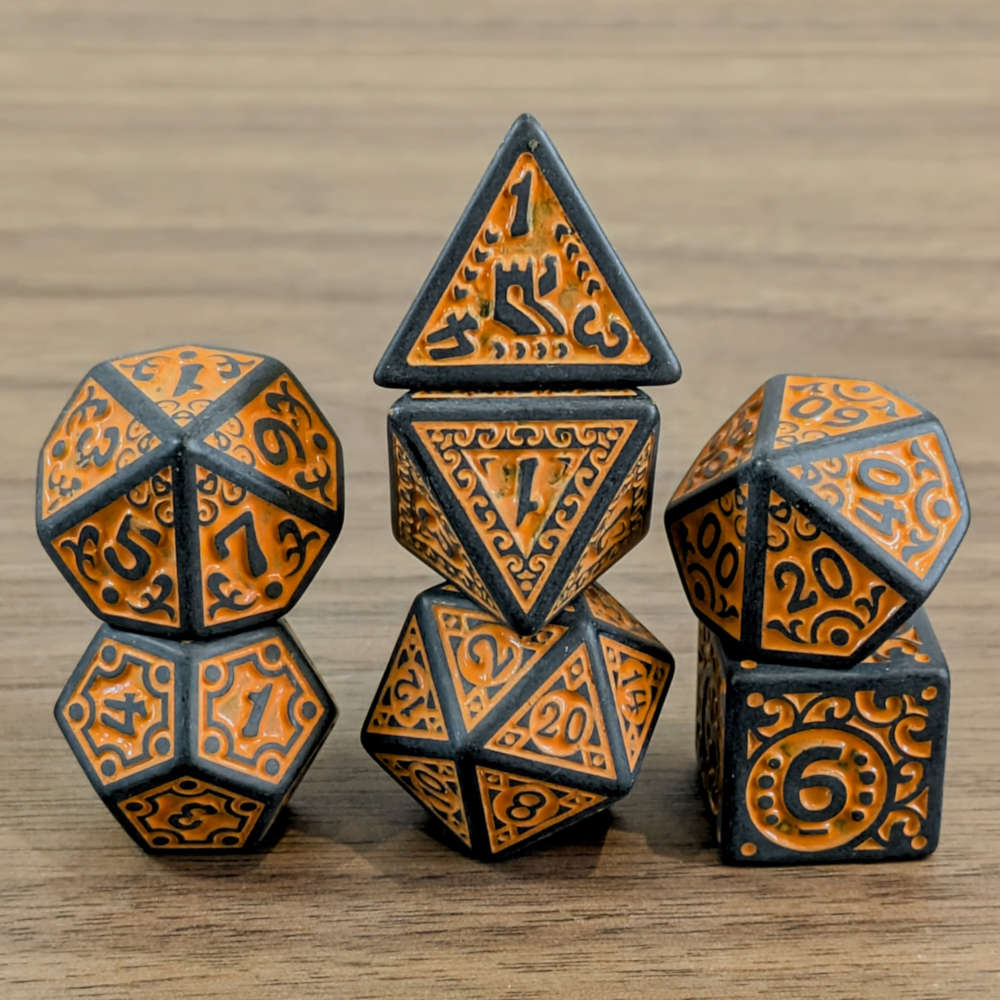 Orange Dwarven Runes Dice Set
