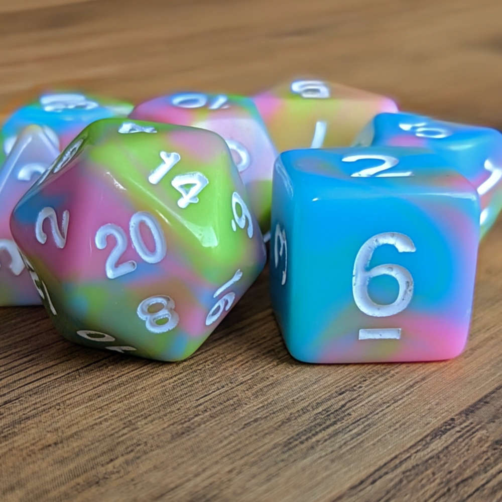 Pastel Playdough Dice Set