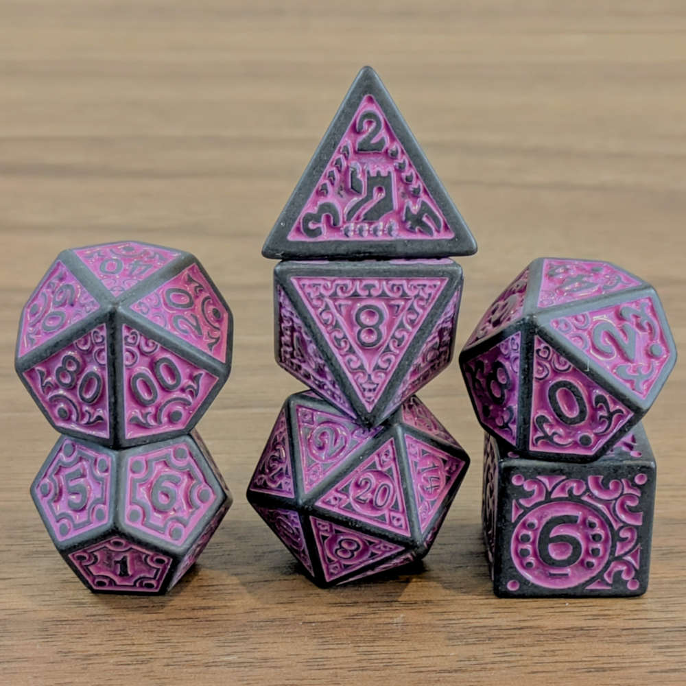 Pink Dwarven Runes Dice Set