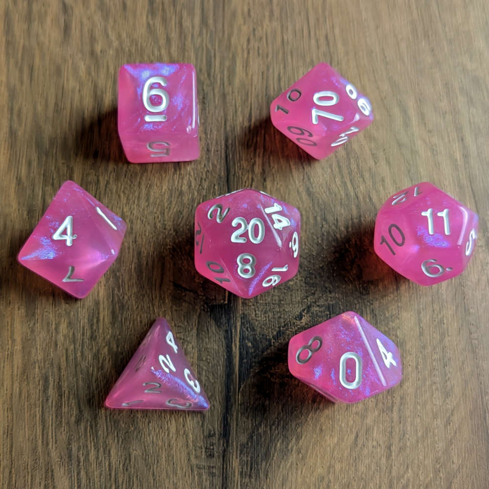 Pink Stardust Dice Set
