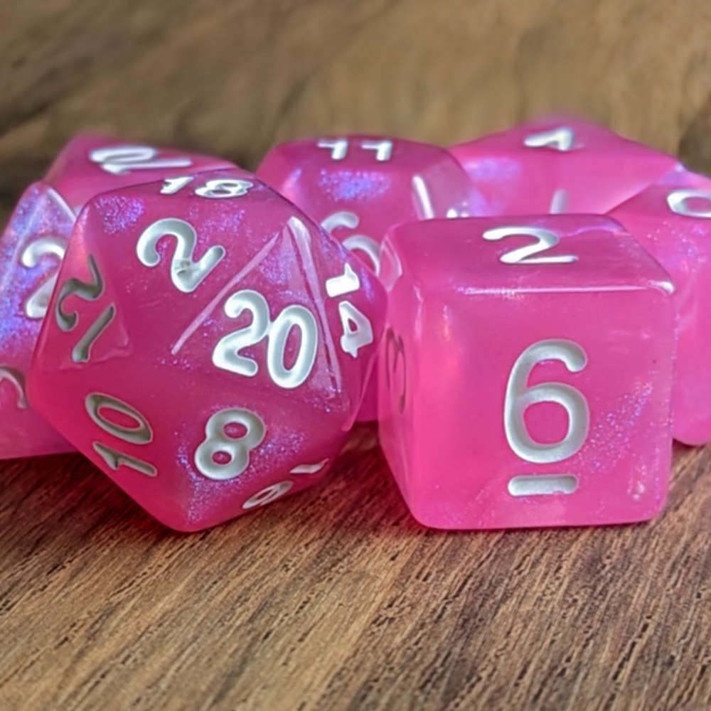 Pink Stardust Dice Set