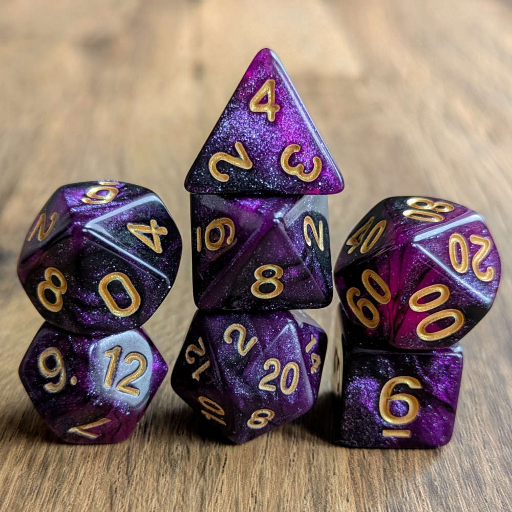 Purple Galaxy Dice Set