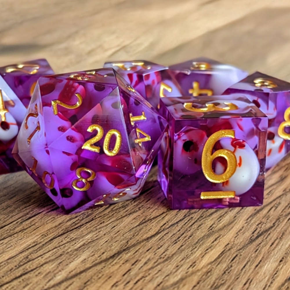 Purple Skull Horror Sharp Edge Dice