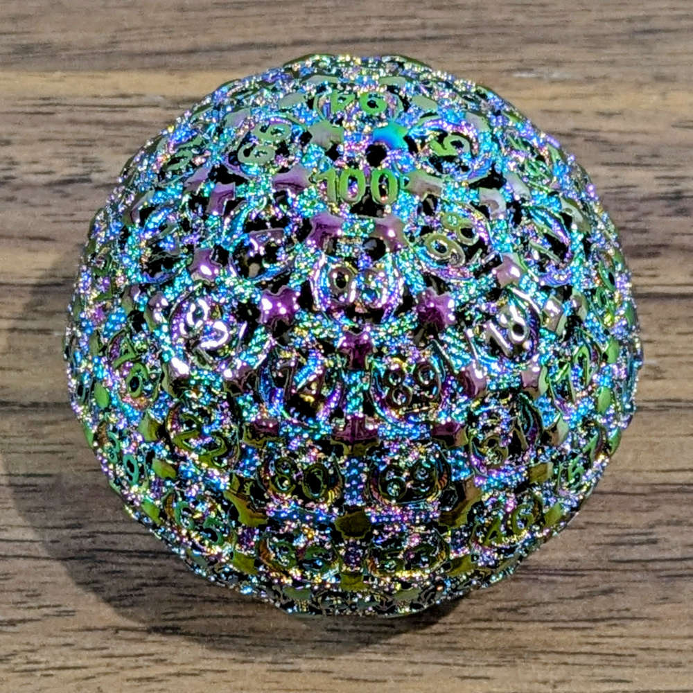 Rainbow D100 dragon dice
