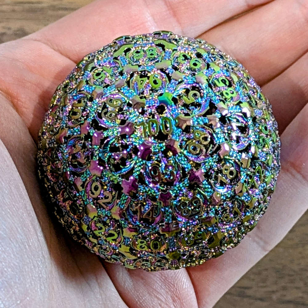Rainbow D100 dragon dice