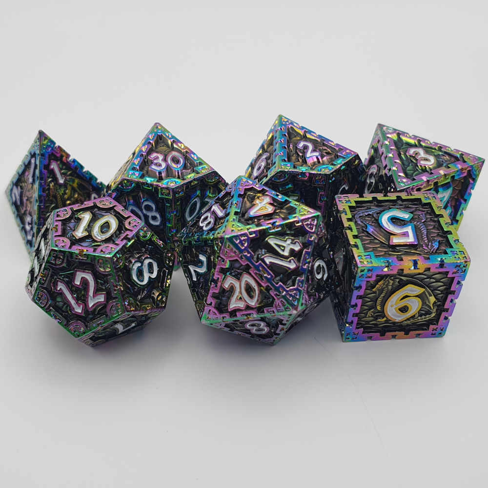 Rainbow Dragon Dice Set Dice Dragons