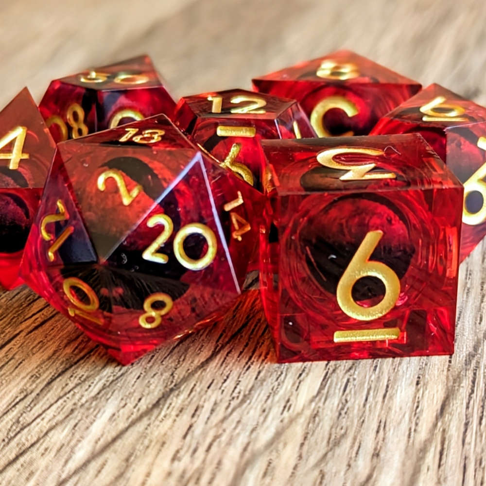 Red Dragon Eye Rolling Dice Set