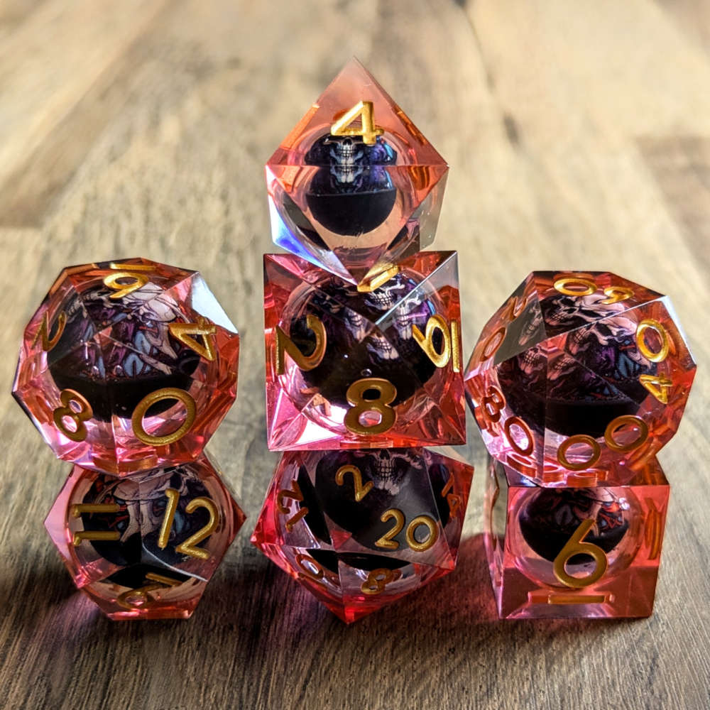 Red Skull Rolling Dice Set