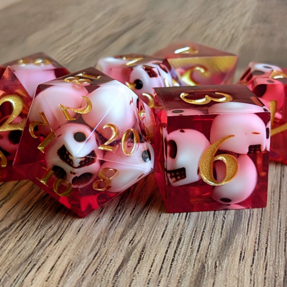 Red Skull Horror Sharp Edge Dice