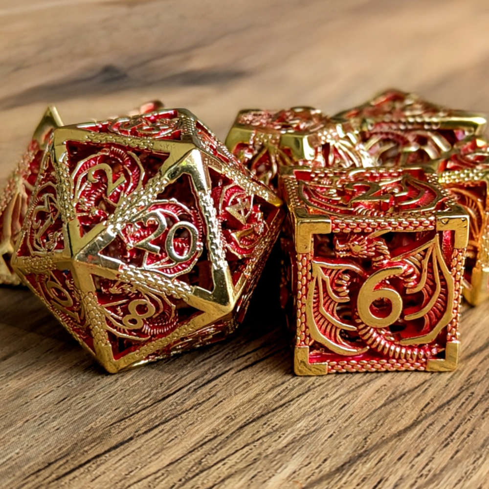 Regal Gold Hollow Dragon Dice
