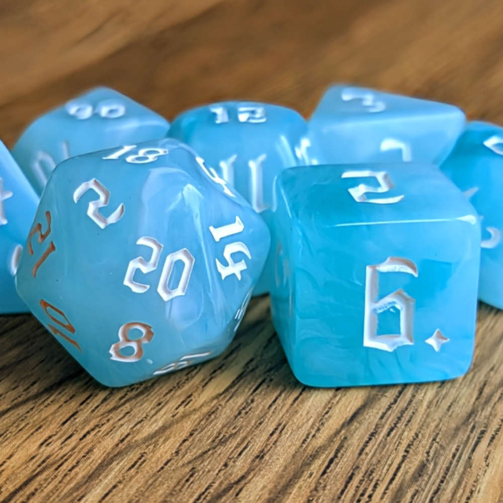 Sky Blue Dice Set