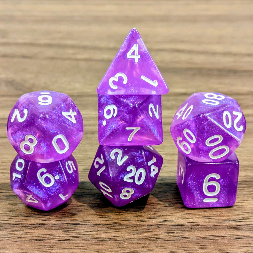 Violet Shimmer Dice