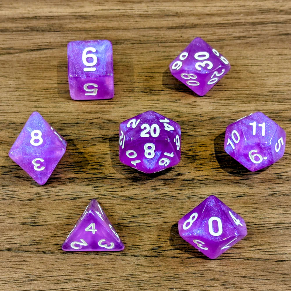 Violet Shimmer Dice