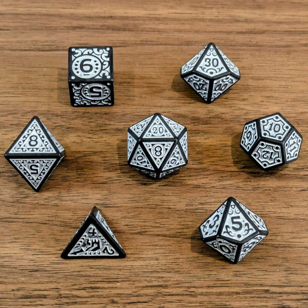 White Dwarven Runes Dice Set