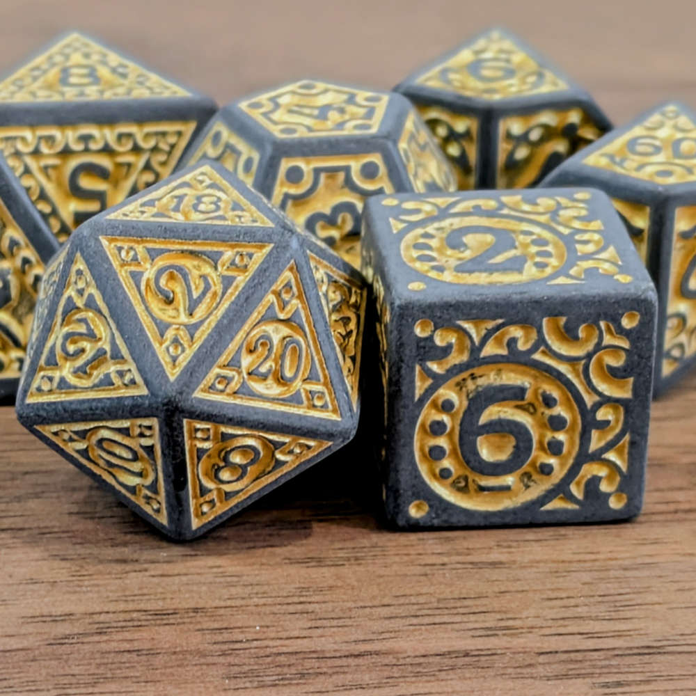 Yellow Dwarven Runes Dice Set
