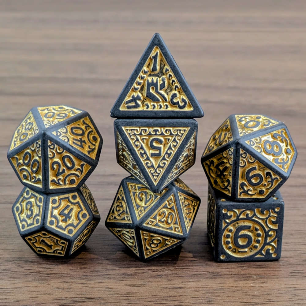 Yellow Dwarven Runes Dice Set