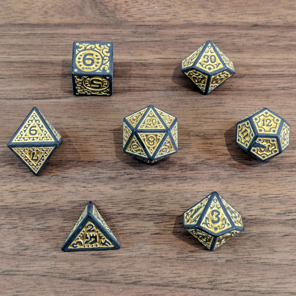 Yellow Dwarven Runes Dice Set