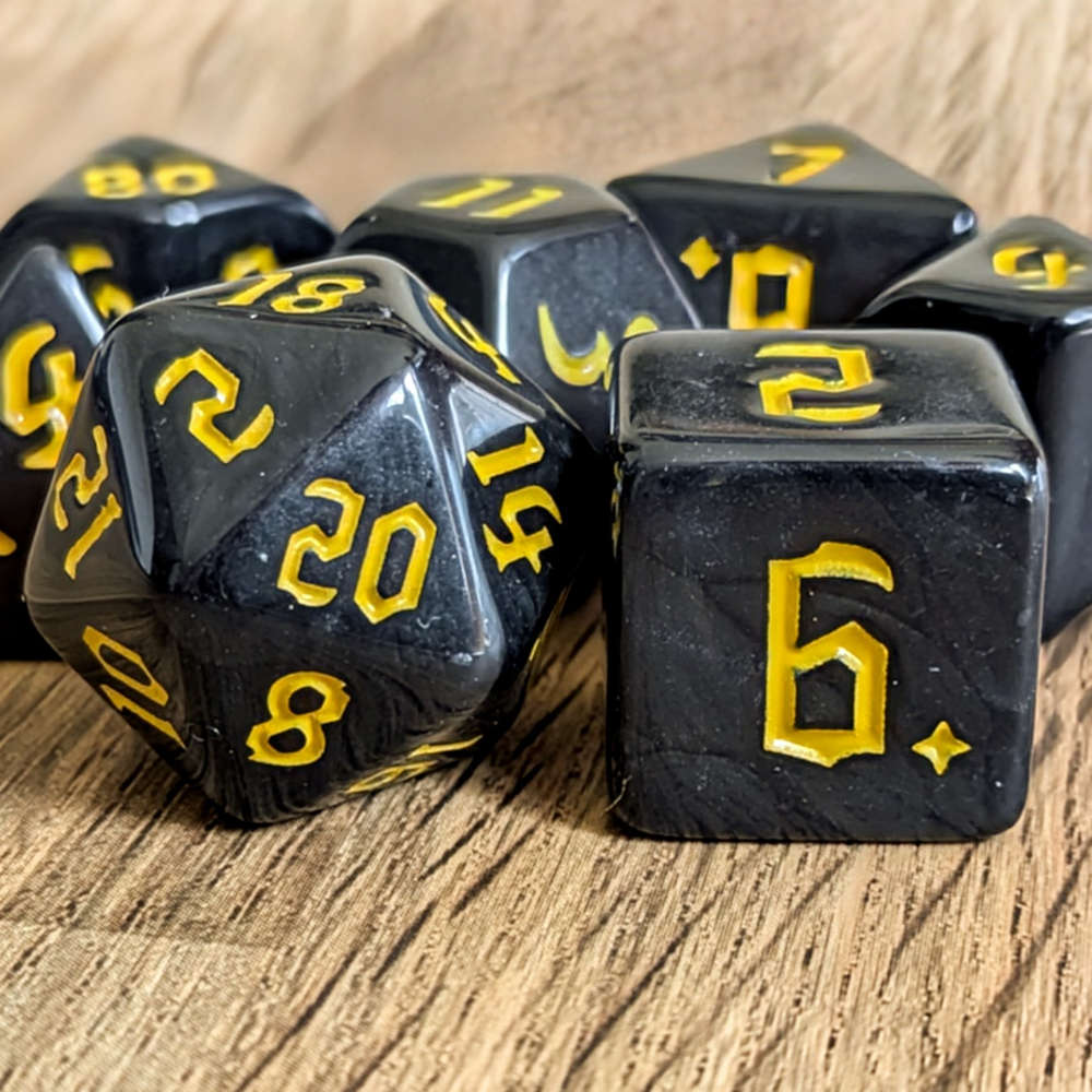 Yellow Full Moon Dice Set