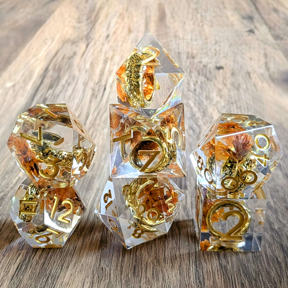 Yellow One Ring Sharp Edge Dice