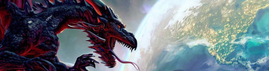 Dragon looking at the earth