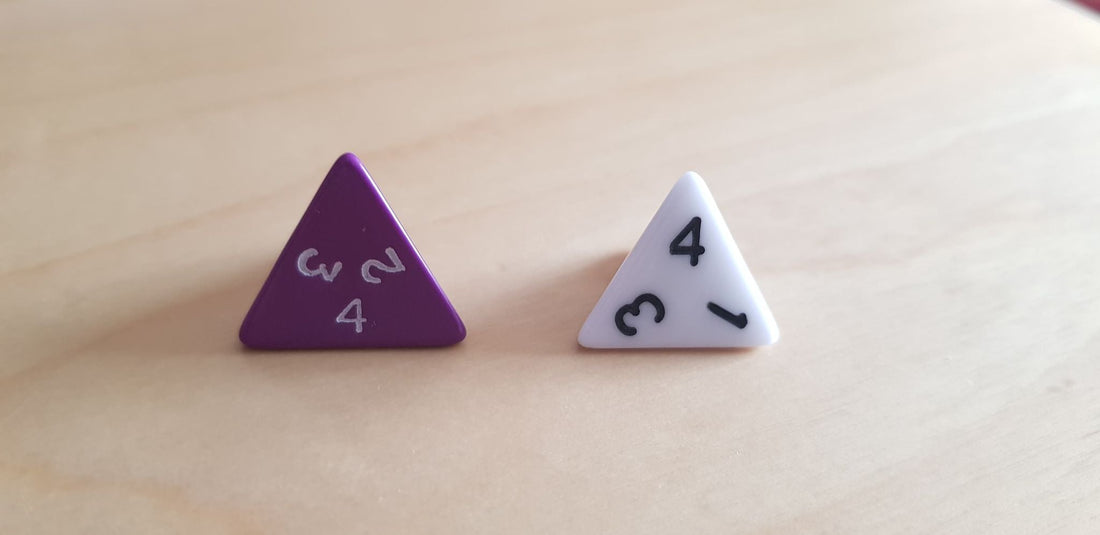 Two different types of D4 dice