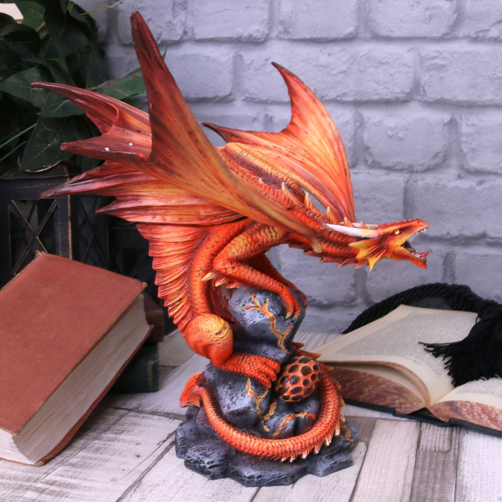 Adult Fire Dragon Statue